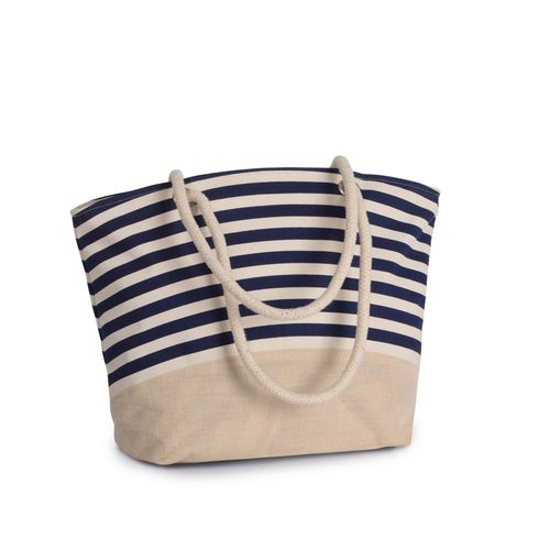 Sac shopping style marin en toile de jute - 3