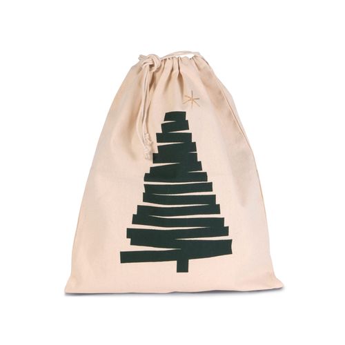 Sac coton à cordon motif sapin - 1