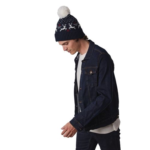 GORRO DE NAVIDAD CON DISEÑO DE RENOS
