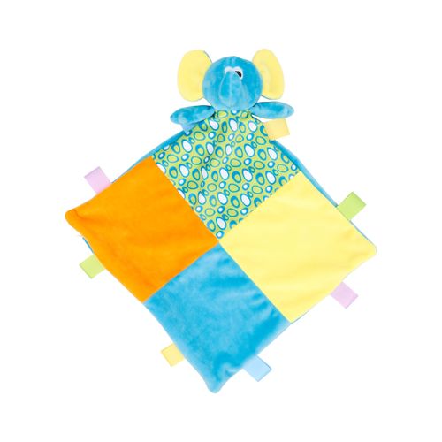 Doudou plat multicolore éléphant - 1