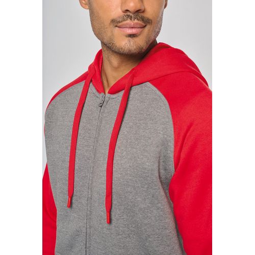 Veste molleton zippée capuche bicolore unisexe - 10