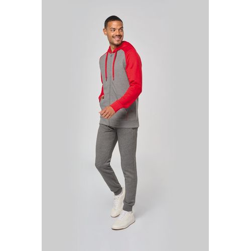 Veste molleton zippée capuche bicolore unisexe - 4
