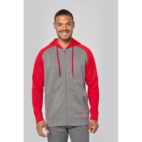 Veste molleton zippée capuche bicolore unisexe - 3