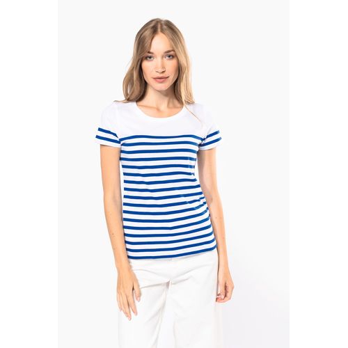 T-shirt marin col rond Bio femme personnalisé