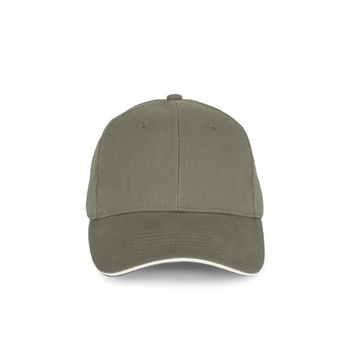 Casquette en coton biologique à sandwich contrasté - 6 panneaux - 10
