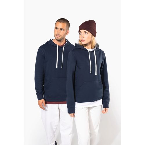 Sweat-shirt à capuche contrastée à motifs unisexe - 1