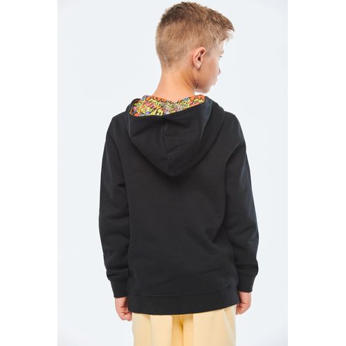 Sweat-shirt à capuche contrastée à motifs enfant unisexe - 11