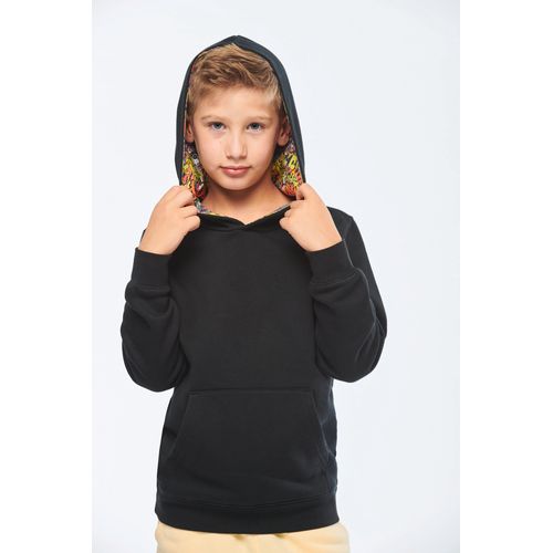 Sweat-shirt à capuche contrastée à motifs enfant unisexe - 10