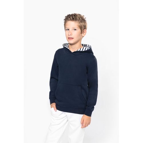 Sweat-shirt à capuche contrastée à motifs enfant unisexe - 4