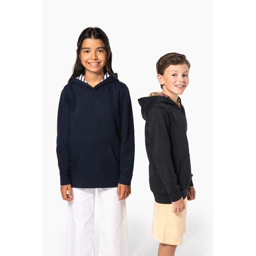 Sweat-shirt à capuche contrastée à motifs enfant unisexe