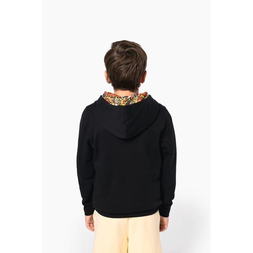 Sweat-shirt à capuche contrastée à motifs enfant unisexe thumbnail 5