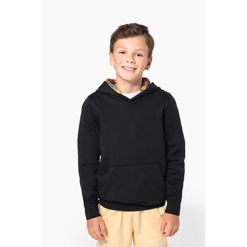 Sudadera con capucha de forro contrastado infantil