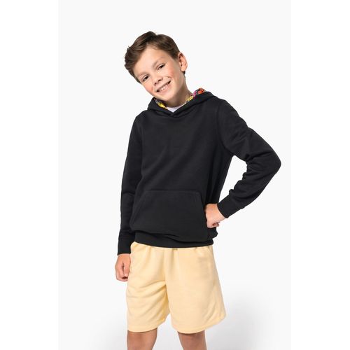 Sudadera con capucha de forro contrastado infantil