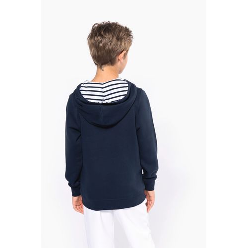 Sweat-shirt à capuche contrastée à motifs enfant unisexe - 3
