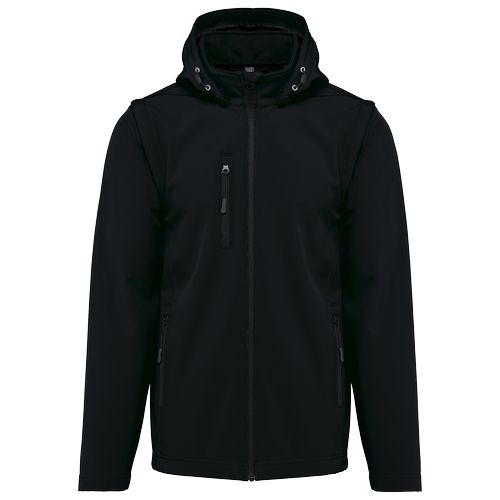 Veste Softshell 3 couches à capuche avec manches amovibles unisexe - 23