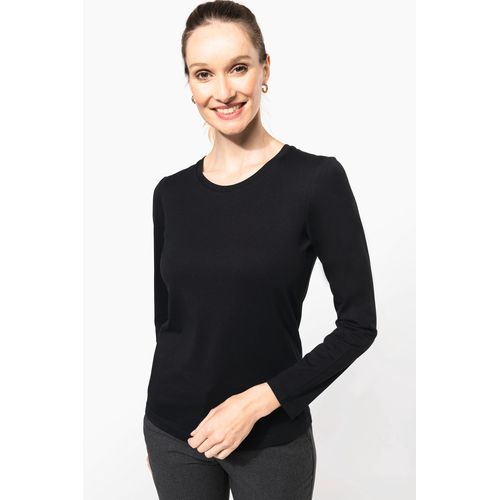 T-shirt Supima® col rond manches longues femme - 3