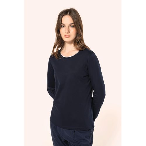 T-shirt Supima® col rond manches longues femme - 1
