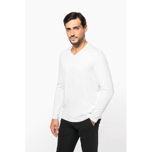 T-shirt Supima® col V manches longues homme - 3
