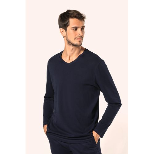 T-shirt Supima® col V manches longues homme - 1