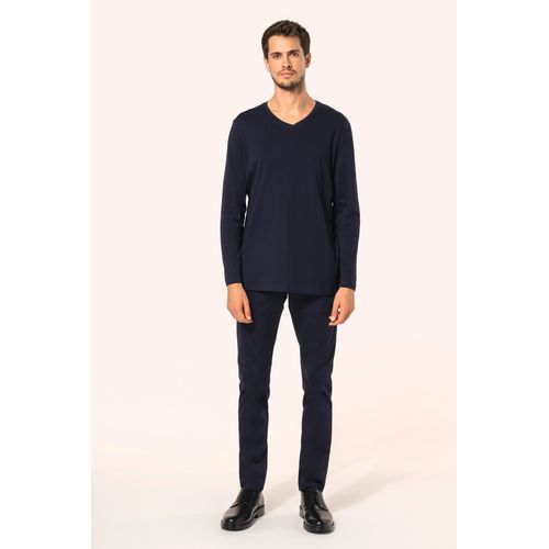 T-shirt Supima® col V manches longues homme - 8