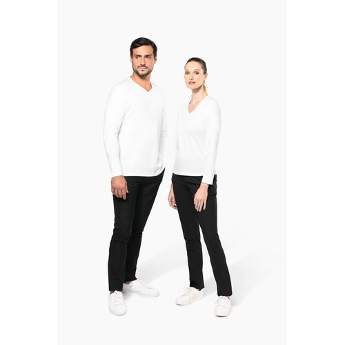 T-shirt Supima® col V manches longues femme - 9