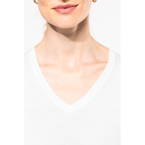 T-shirt Supima® col V manches longues femme - 10