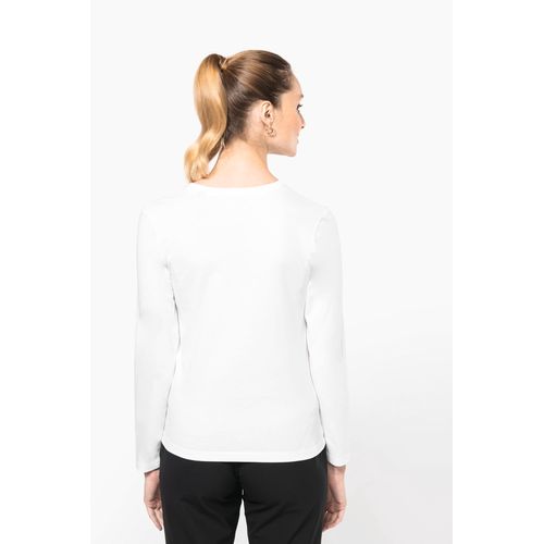 T-shirt Supima® col V manches longues femme - 2