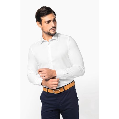 Chemise Oxford pinpoint manches longues homme - 3