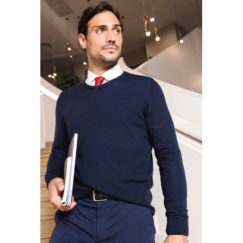 Pull Mérinos col V homme - 13