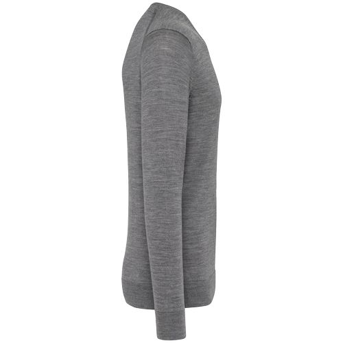 Jersey lana merina cuello de pico hombre