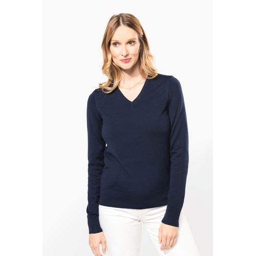 Pull Mérinos col V femme - 1