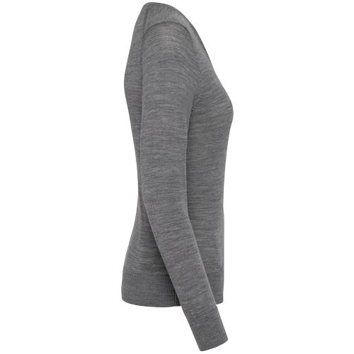 Jersey lana merina cuello de pico mujer