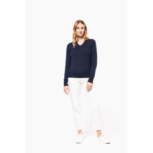 Pull Mérinos col V femme - 4