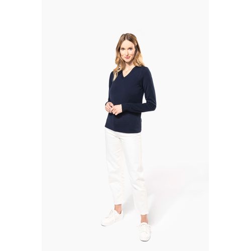 Pull Mérinos col V femme - 5