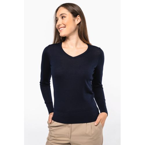 Pull Mérinos col V femme
