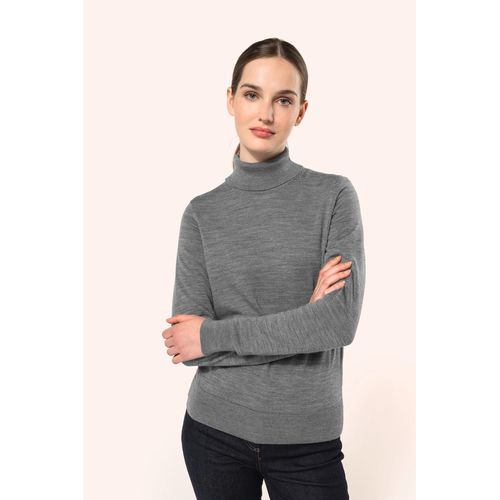 Pull Mérinos col roulé femme - 1
