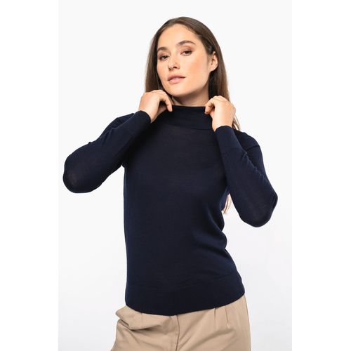 Pull Mérinos col roulé femme