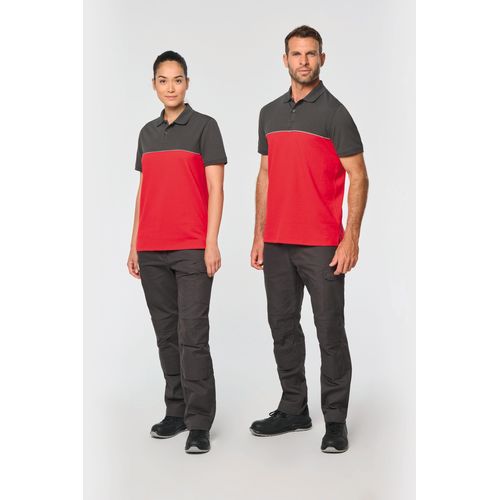 Polo bicolore écoresponsable manches courtes unisexe - 1