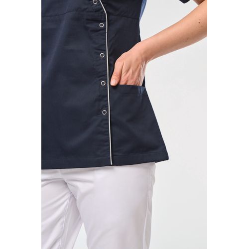 Blouse polycoton avec boutons-pression femme