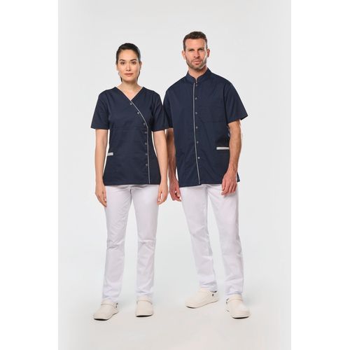 Blouse polycoton avec boutons-pression femme