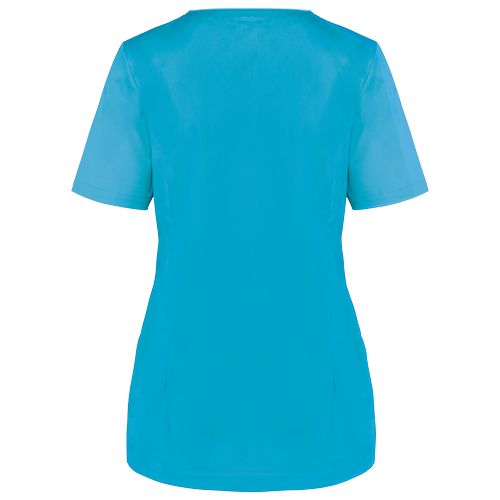Blouse polycoton avec boutons-pression femme