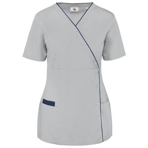 Blouse polycoton avec boutons-pression femme