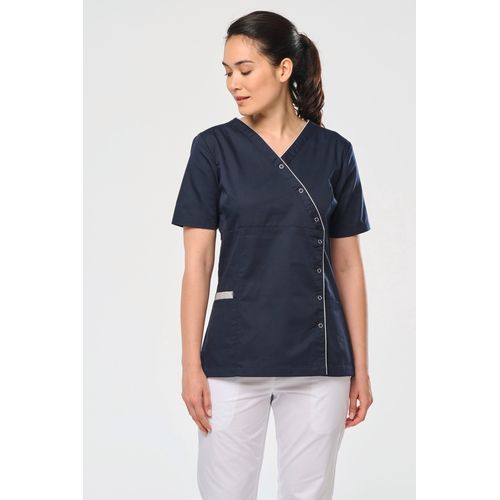 Blouse polycoton avec boutons-pression femme - 1
