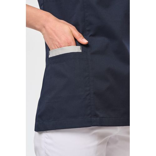 Blouse polycoton avec boutons-pression femme