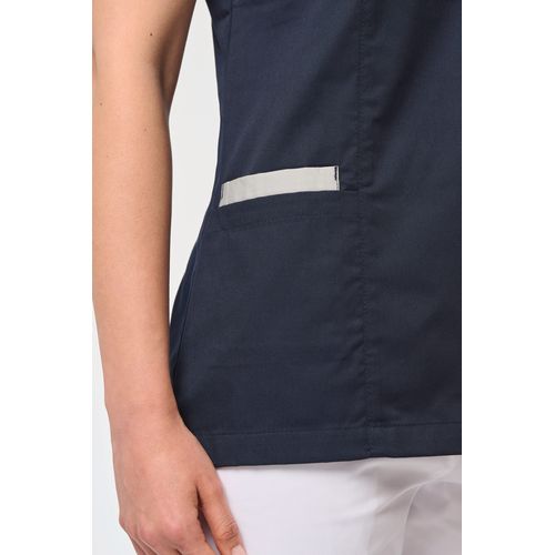 Blouse polycoton avec boutons-pression femme