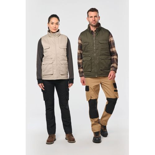 Gilet polycoton multipoches rembourré unisexe - 1