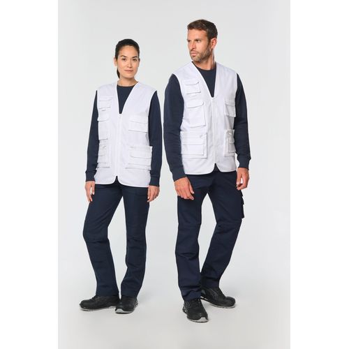 Gilet polycoton multipoches doublé unisexe
