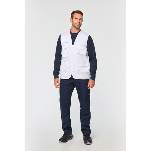 Gilet polycoton multipoches doublé unisexe - 4