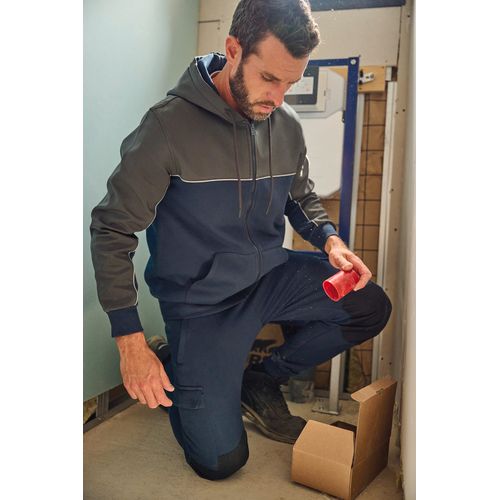 Veste molleton bicolore zippée à capuche écoresponsable unisexe - 7