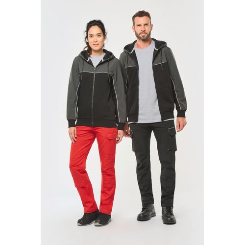 Veste molleton bicolore zippée à capuche écoresponsable unisexe - 1
